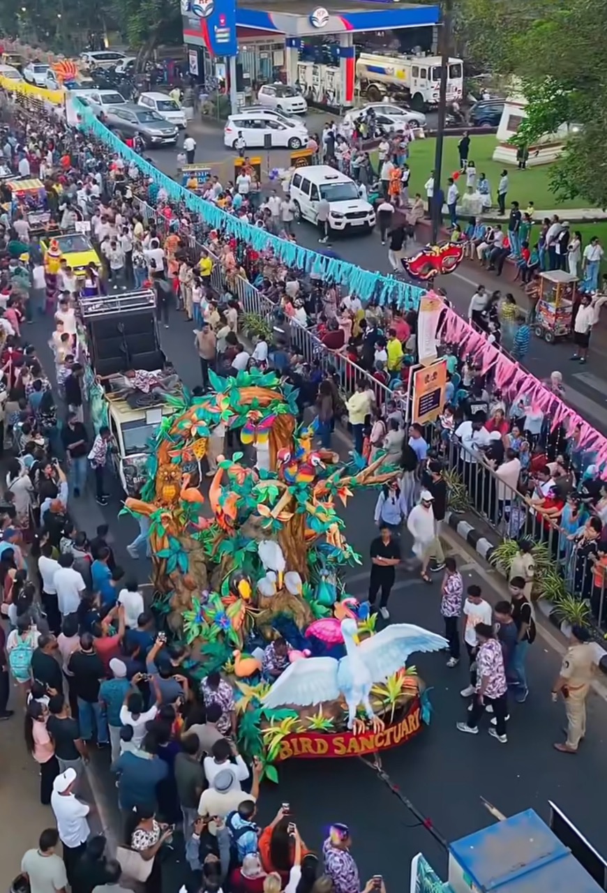Carnival parade colourful floats